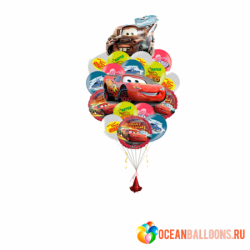 Букет «Тачки 2» из 20 гелиевых шаров