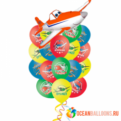 Букет «Невероятные Самолеты» из 21 шаров