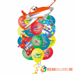 Букет «Невероятные Самолеты 2» из 18 шаров