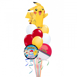 Букет «Поздравления от веселого покемона» из 18 воздушных шаров