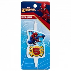 Свеча цифра 5 Человек-Паук