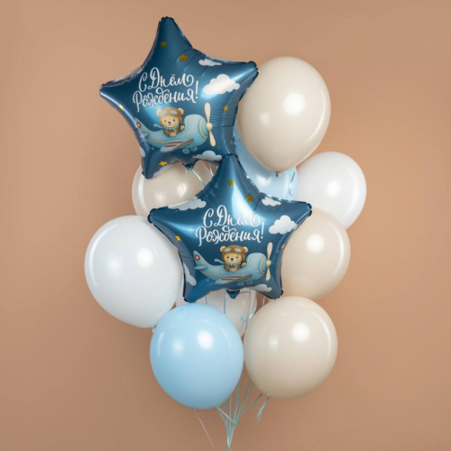 Букет из шаров «Мишка пилот»